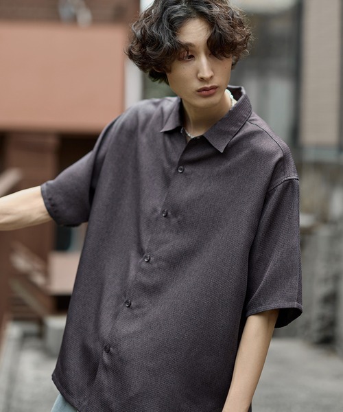 Bleme(ブレム)の「シンセティックツイード オーバーサイズ イージーケア 半袖シャツ(シャツ/ブラウス・メンズ・グレー/ベージュ・M/S/XL/L)」の6枚目の写真