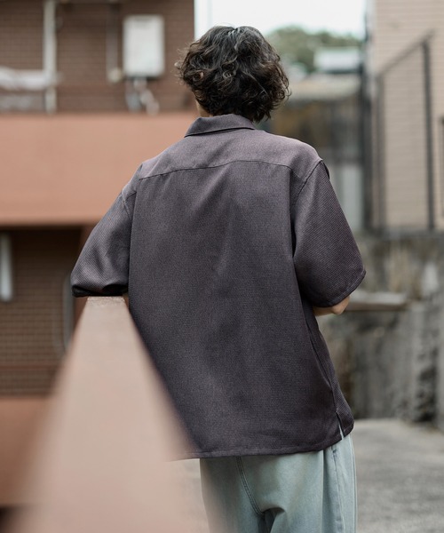 Bleme(ブレム)の「シンセティックツイード オーバーサイズ イージーケア 半袖シャツ(シャツ/ブラウス・メンズ・グレー/ベージュ・M/S/XL/L)」の8枚目の写真