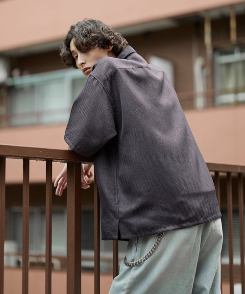 Bleme(ブレム)の「シンセティックツイード オーバーサイズ イージーケア 半袖シャツ(シャツ/ブラウス・メンズ・グレー/ベージュ・M/S/XL/L)」の10枚目の写真