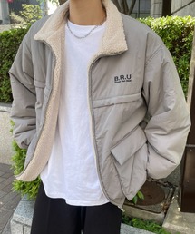 B.R.U（ブル）の「ロゴ刺繍ボアブルゾン（ダウンジャケット/コート）」