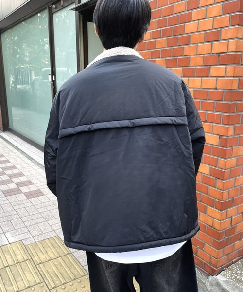 B.R.U（ブル）の「ロゴ刺繍ボアブルゾン（ダウンジャケット/コート・メンズ・グレー/ブラック・LARGE/MEDIUM）」の12枚目の写真
