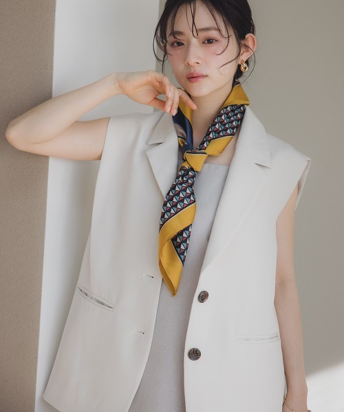 Petitjo(プッチージョ)の「小さいサイズ コクーンジレ 低身長さん・小柄女性(ベスト・レディース・アイボリー/ブラック・PS/PM)」の4枚目の写真