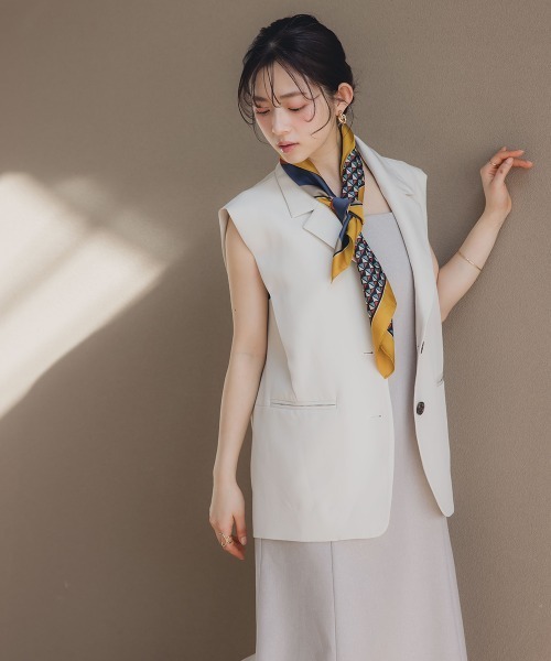 Petitjo(プッチージョ)の「小さいサイズ コクーンジレ 低身長さん・小柄女性(ベスト・レディース・アイボリー/ブラック・PS/PM)」の5枚目の写真