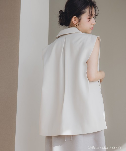 Petitjo(プッチージョ)の「小さいサイズ コクーンジレ 低身長さん・小柄女性(ベスト・レディース・アイボリー/ブラック・PS/PM)」の12枚目の写真