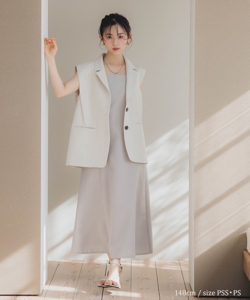 Petitjo(プッチージョ)の「小さいサイズ コクーンジレ 低身長さん・小柄女性(ベスト・レディース・アイボリー/ブラック・PS/PM)」の13枚目の写真