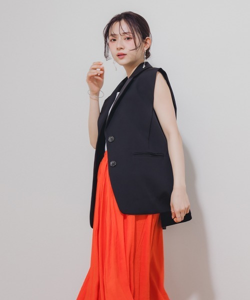 Petitjo(プッチージョ)の「小さいサイズ コクーンジレ 低身長さん・小柄女性(ベスト・レディース・アイボリー/ブラック・PS/PM)」の16枚目の写真