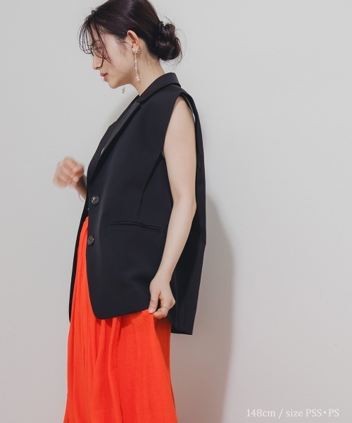 Petitjo(プッチージョ)の「小さいサイズ コクーンジレ 低身長さん・小柄女性(ベスト・レディース・アイボリー/ブラック・PS/PM)」の17枚目の写真