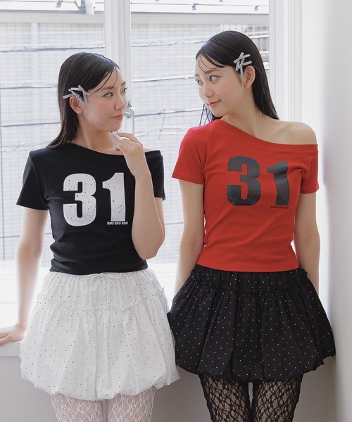 3.3 Field Trip (3.3フィールドトリップ)の「3.3 Field Trip/オフショルナンバーT(Tシャツ/カットソー・レディース・ホワイト/ブラック/グレー/レッド・FREE)」の15枚目の写真