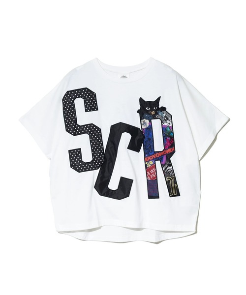 ScoLar（スカラー）の「ScoLar/スカラー　ロゴアップリケPO（Tシャツ/カットソー・レディース・ホワイト/サックスブルー/ブラック・FREE）」の4枚目の写真