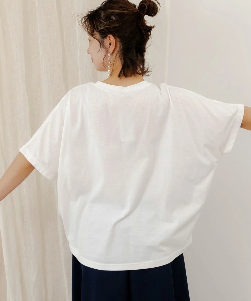 ScoLar（スカラー）の「ScoLar/スカラー　ロゴアップリケPO（Tシャツ/カットソー・レディース・ホワイト/サックスブルー/ブラック・FREE）」の9枚目の写真