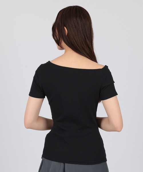 SUWDEE(スーディー)の「one shoulder twist t-shirt(Tシャツ/カットソー・レディース・ブラック/ホワイト・FREE)」の10枚目の写真
