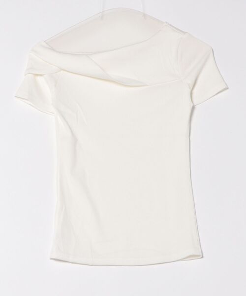 SUWDEE(スーディー)の「one shoulder twist t-shirt(Tシャツ/カットソー・レディース・ブラック/ホワイト・FREE)」の15枚目の写真