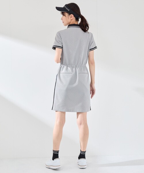 JUN&ROPE'（ジュンアンドロペ）の「【撥水】【ストレッチ】シアサッカードロストポロワンピース（ワンピース・レディース・ブラック/ブラック系その他・L/M/S）」の21枚目の写真