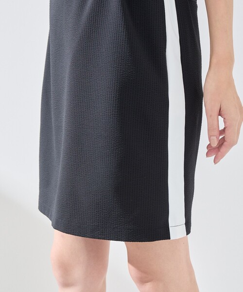 JUN&ROPE'（ジュンアンドロペ）の「【撥水】【ストレッチ】シアサッカードロストポロワンピース（ワンピース・レディース・ブラック/ブラック系その他・L/M/S）」の11枚目の写真