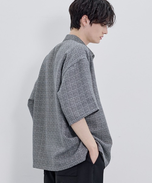 ETELIO（エテリオ）の「総柄サマーツイードリラクシング半袖シャツ（シャツ/ブラウス・メンズ・ブラック系/ライトグレー系/ブラウン・S/M/L/XL）」の18枚目の写真