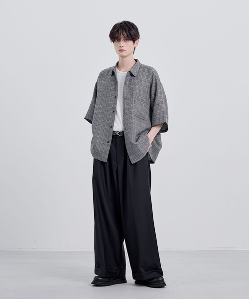 ETELIO（エテリオ）の「総柄サマーツイードリラクシング半袖シャツ（シャツ/ブラウス・メンズ・ブラック系/ライトグレー系/ブラウン・S/M/L/XL）」の19枚目の写真