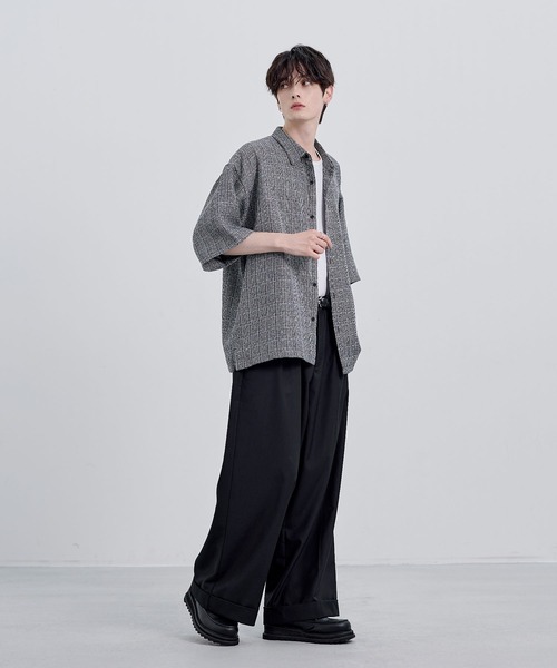 ETELIO（エテリオ）の「総柄サマーツイードリラクシング半袖シャツ（シャツ/ブラウス・メンズ・ブラック系/ライトグレー系/ブラウン・S/M/L/XL）」の21枚目の写真