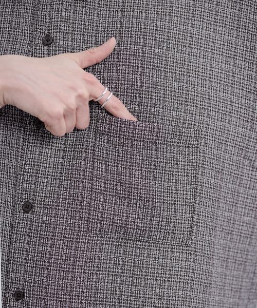 ETELIO（エテリオ）の「総柄サマーツイードリラクシング半袖シャツ（シャツ/ブラウス・メンズ・ブラック系/ライトグレー系/ブラウン・S/M/L/XL）」の12枚目の写真