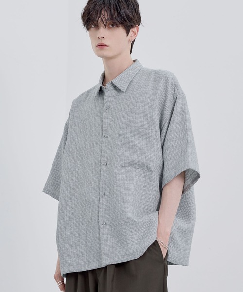 ETELIO（エテリオ）の「総柄サマーツイードリラクシング半袖シャツ