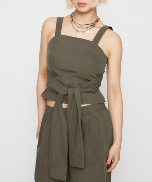 LAGUA GEM(ラグアジェム)の「SLEEVE DOCKING ベアトップ(その他トップス・レディース・アイボリー/カーキ/グレー・SMALL/MEDIUM)」の3枚目の写真