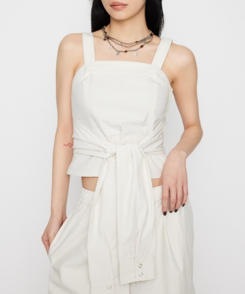 LAGUA GEM(ラグアジェム)の「SLEEVE DOCKING ベアトップ(その他トップス・レディース・アイボリー/カーキ/グレー・SMALL/MEDIUM)」の2枚目の写真