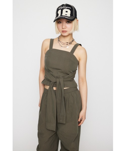 LAGUA GEM(ラグアジェム)の「SLEEVE DOCKING ベアトップ(その他トップス・レディース・アイボリー/カーキ/グレー・SMALL/MEDIUM)」の6枚目の写真