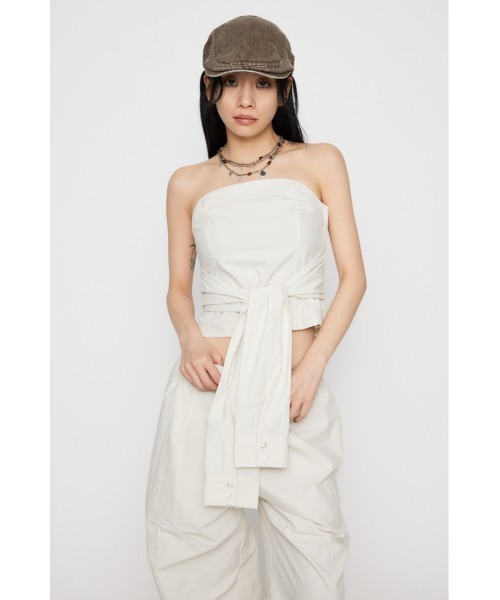 LAGUA GEM(ラグアジェム)の「SLEEVE DOCKING ベアトップ(その他トップス・レディース・アイボリー/カーキ/グレー・SMALL/MEDIUM)」の16枚目の写真