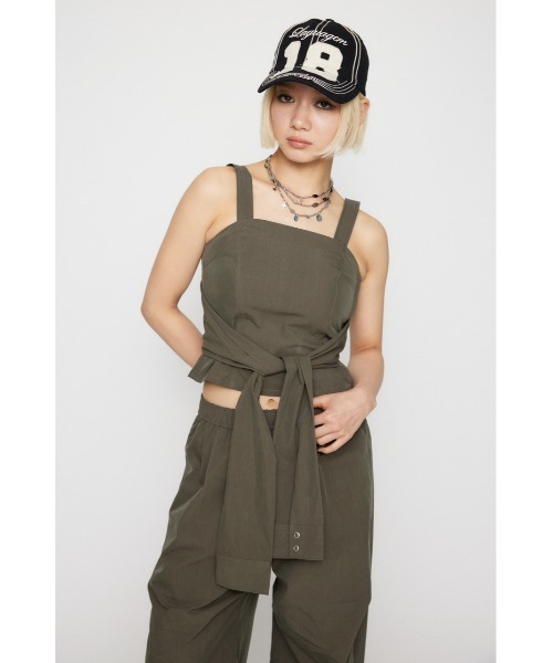 LAGUA GEM(ラグアジェム)の「SLEEVE DOCKING ベアトップ(その他トップス・レディース・アイボリー/カーキ/グレー・SMALL/MEDIUM)」の5枚目の写真