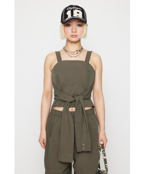 LAGUA GEM(ラグアジェム)の「SLEEVE DOCKING ベアトップ(その他トップス・レディース・アイボリー/カーキ/グレー・SMALL/MEDIUM)」の4枚目の写真