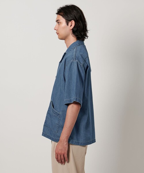 てつ　BLUE BLUE 加工 ショートスリーブ デニムシャツ 1 別注】＜FILL THE BILL＞ ショートスリーブ デニムシャツ