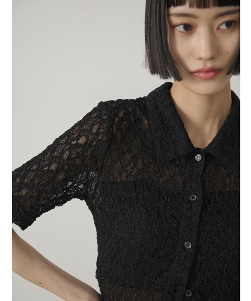 AIC.(エーアイシー)の「レースポロトップス(ポロシャツ・レディース・ブラック/ホワイト・FREE)」の8枚目の写真