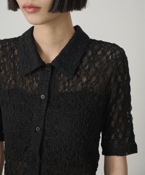 AIC.(エーアイシー)の「レースポロトップス(ポロシャツ・レディース・ブラック/ホワイト・FREE)」の9枚目の写真