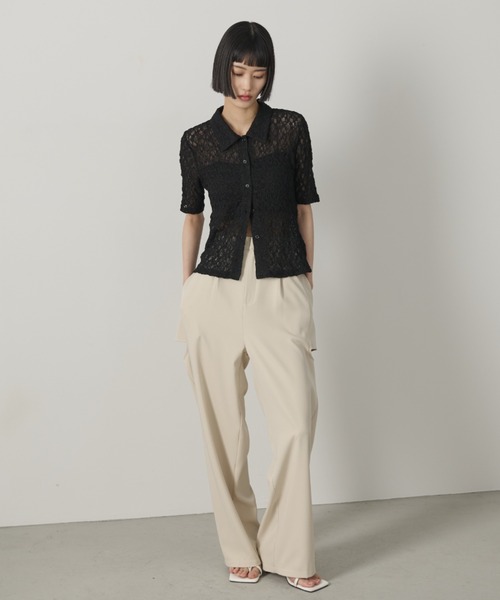 AIC.(エーアイシー)の「レースポロトップス(ポロシャツ・レディース・ブラック/ホワイト・FREE)」の11枚目の写真