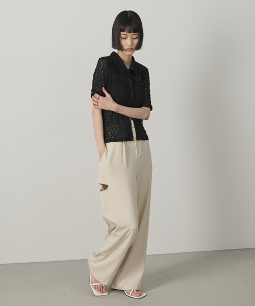 AIC.(エーアイシー)の「レースポロトップス(ポロシャツ・レディース・ブラック/ホワイト・FREE)」の12枚目の写真