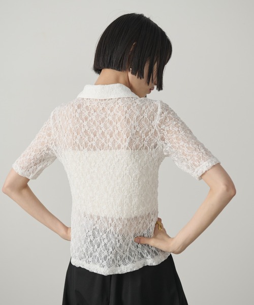 AIC.(エーアイシー)の「レースポロトップス(ポロシャツ・レディース・ブラック/ホワイト・FREE)」の22枚目の写真