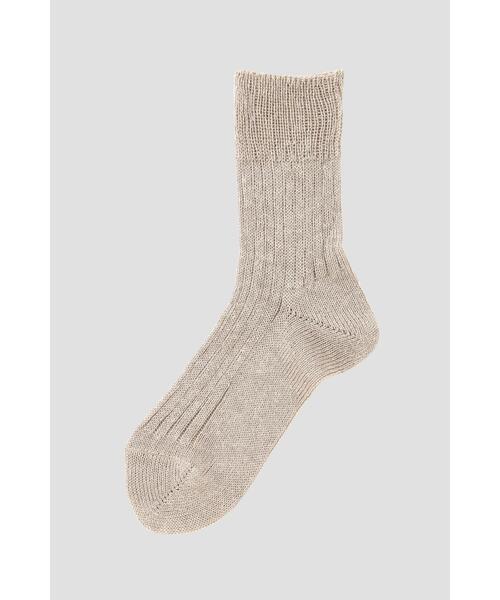 MARGARET HOWELL（マーガレットハウエル）の「LINEN RIB SOCKS（ソックス/靴下・レディース・ブラウン系その他2/ベージュ系その他2/ブラック・FREE）」の3枚目の写真