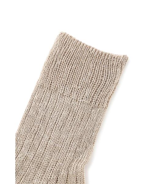 MARGARET HOWELL（マーガレットハウエル）の「LINEN RIB SOCKS（ソックス/靴下・レディース・ブラウン系その他2/ベージュ系その他2/ブラック・FREE）」の4枚目の写真