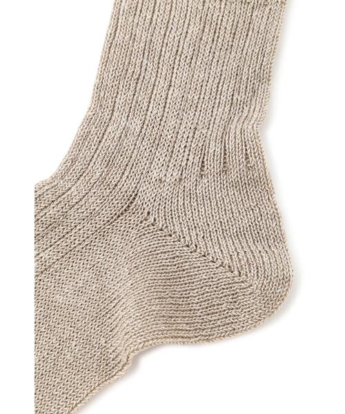 MARGARET HOWELL（マーガレットハウエル）の「LINEN RIB SOCKS（ソックス/靴下・レディース・ブラウン系その他2/ベージュ系その他2/ブラック・FREE）」の5枚目の写真
