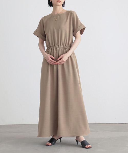 for/c（フォーシー）の「[低身長/高身長向けサイズ有]リネンライクワンピース【サスティナブル】（ワンピース・レディース・スミクロ/ライトブラウン/ブラウン・M/TM/PM/L/PL）」の4枚目の写真