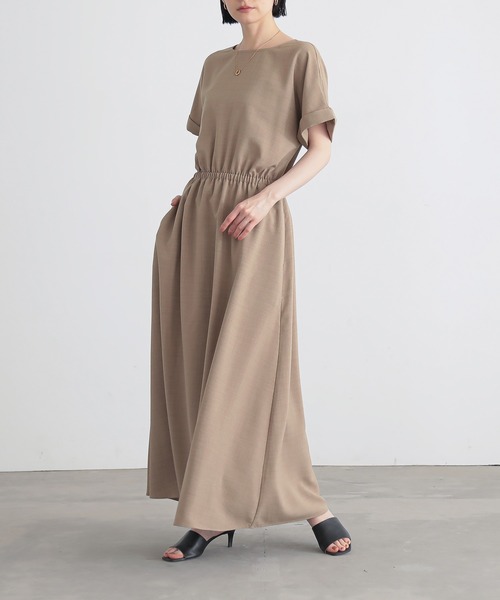 for/c（フォーシー）の「[低身長/高身長向けサイズ有]リネンライクワンピース【サスティナブル】（ワンピース・レディース・スミクロ/ライトブラウン/ブラウン・M/TM/PM/L/PL）」の5枚目の写真
