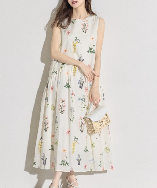 値下げ　NON TOKYO ONE-PIECE フラワーホワイトワンピース　花柄 pa-02797-v-20.jpg