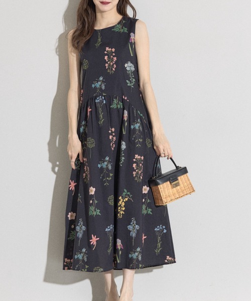 極美品♡ルネ♡フラワーワンピース ZOZO限定】スリーブレスフラワーワンピース（ワンピース