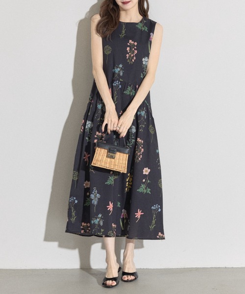 極美品♡ルネ♡フラワーワンピース ZOZO限定】スリーブレスフラワーワンピース（ワンピース