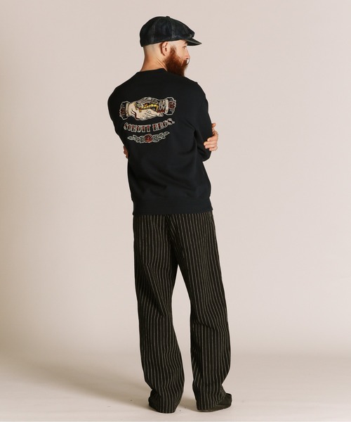 schott（ショット）の「Schott/ショット/SHAKE HAND SNAKE CREW SWEAT/シェイクハンド スネーク クルースウェット（スウェット・メンズ・ブラック/グレー/ネイビー・M/L/XL/2XL）」の12枚目の写真