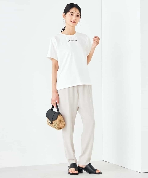 a.v.v(アーヴェヴェ)の「【コットン100%】コンパクト刺繍ロゴTシャツ(Tシャツ/カットソー・レディース・ホワイト/グレー系その他/ブラック・34/36/38/40/42)」の20枚目の写真