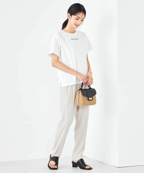 a.v.v(アーヴェヴェ)の「【コットン100%】コンパクト刺繍ロゴTシャツ(Tシャツ/カットソー・レディース・ホワイト/グレー系その他/ブラック・34/36/38/40/42)」の21枚目の写真
