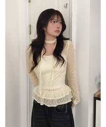 ARCHIVER | 【Lp】ストールセットレースフリルブラウス(シャツ/ブラウス)