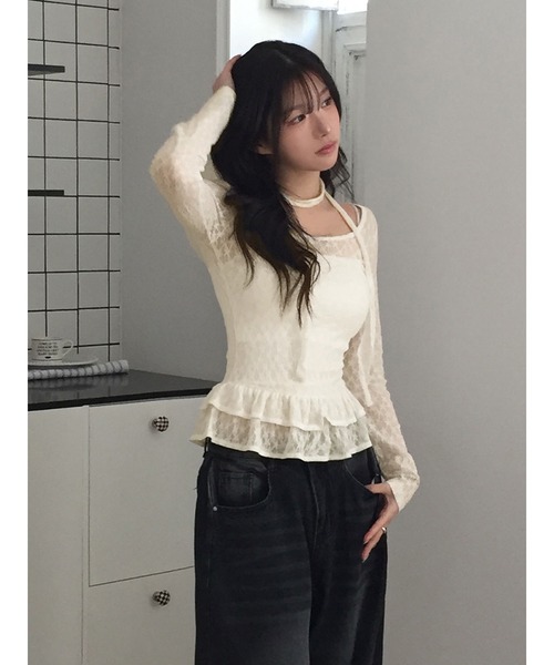 ARCHIVER（アーカイバ）の「【Lp】ストールセットレースフリルブラウス（シャツ/ブラウス・レディース・アイボリー/ホワイト・SMALL/MEDIUM/LARGE）」の3枚目の写真