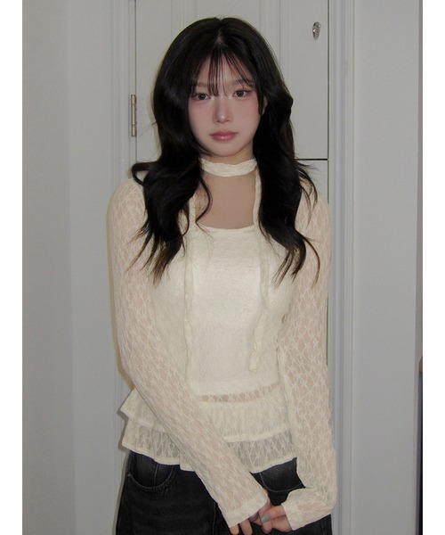 ARCHIVER（アーカイバ）の「【Lp】ストールセットレースフリルブラウス（シャツ/ブラウス・レディース・アイボリー/ホワイト・SMALL/MEDIUM/LARGE）」の4枚目の写真