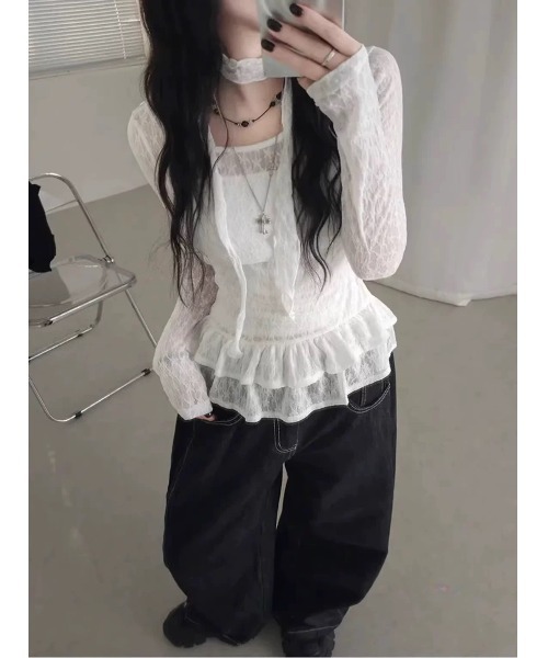 ARCHIVER（アーカイバ）の「【Lp】ストールセットレースフリルブラウス（シャツ/ブラウス・レディース・アイボリー/ホワイト・SMALL/MEDIUM/LARGE）」の10枚目の写真